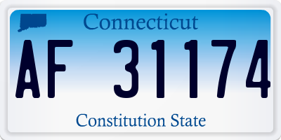 CT license plate AF31174