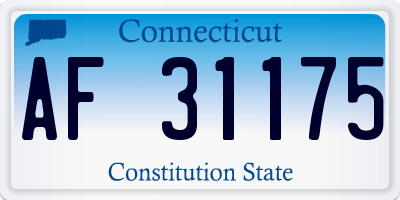 CT license plate AF31175