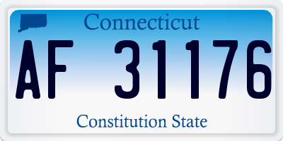 CT license plate AF31176