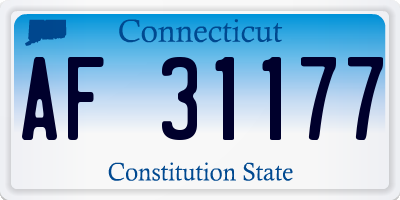 CT license plate AF31177