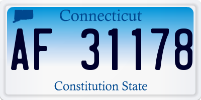 CT license plate AF31178