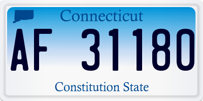 CT license plate AF31180