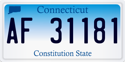CT license plate AF31181