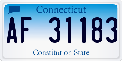 CT license plate AF31183