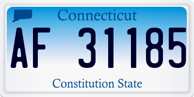 CT license plate AF31185