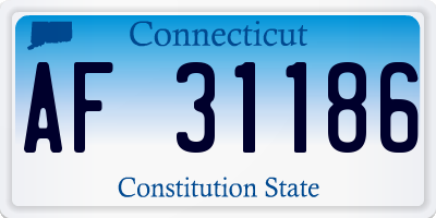 CT license plate AF31186