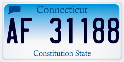 CT license plate AF31188