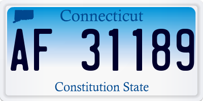 CT license plate AF31189