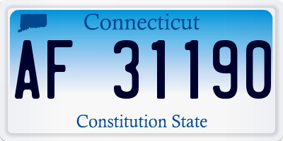 CT license plate AF31190