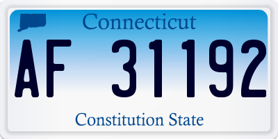 CT license plate AF31192