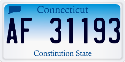 CT license plate AF31193