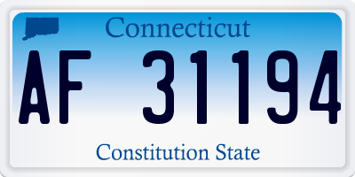 CT license plate AF31194