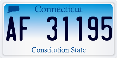 CT license plate AF31195