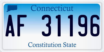 CT license plate AF31196