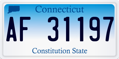 CT license plate AF31197