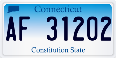 CT license plate AF31202
