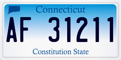 CT license plate AF31211