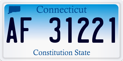 CT license plate AF31221