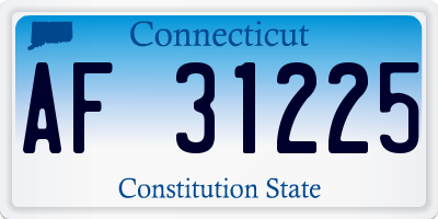 CT license plate AF31225
