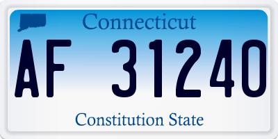 CT license plate AF31240