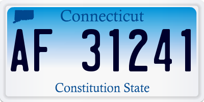 CT license plate AF31241