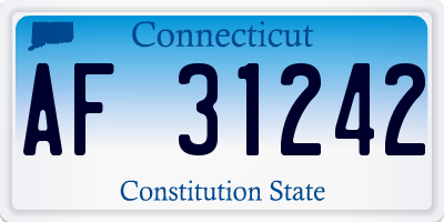 CT license plate AF31242