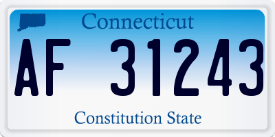 CT license plate AF31243