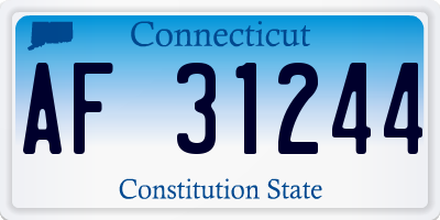 CT license plate AF31244