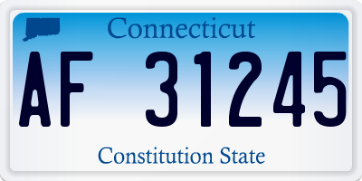 CT license plate AF31245