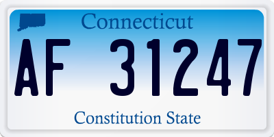 CT license plate AF31247