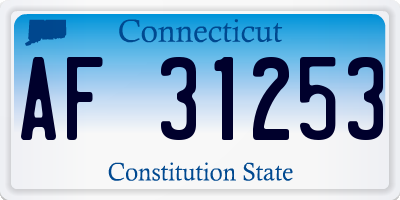 CT license plate AF31253