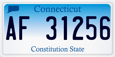 CT license plate AF31256