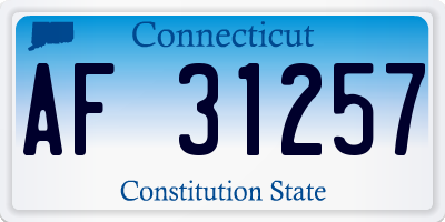 CT license plate AF31257