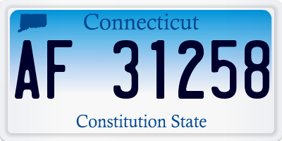 CT license plate AF31258
