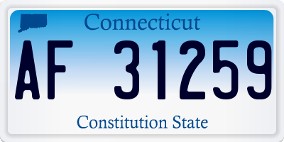 CT license plate AF31259