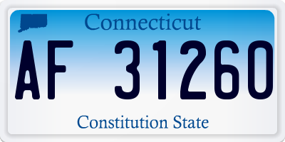 CT license plate AF31260