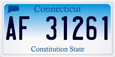 CT license plate AF31261
