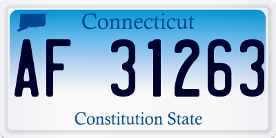 CT license plate AF31263