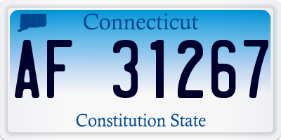 CT license plate AF31267