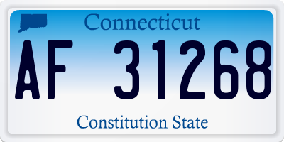 CT license plate AF31268