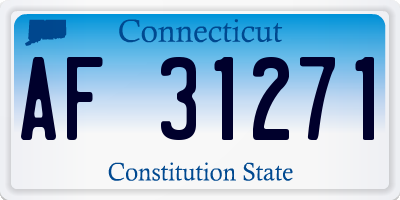CT license plate AF31271