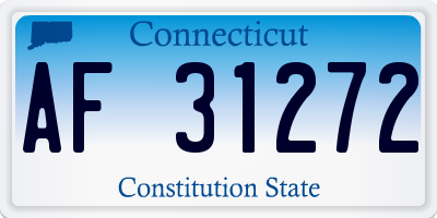 CT license plate AF31272