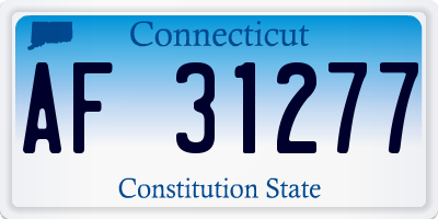 CT license plate AF31277