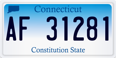 CT license plate AF31281