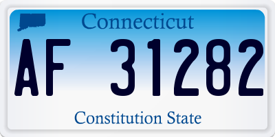 CT license plate AF31282