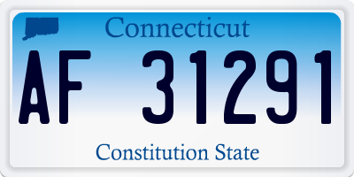 CT license plate AF31291