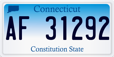 CT license plate AF31292