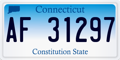 CT license plate AF31297