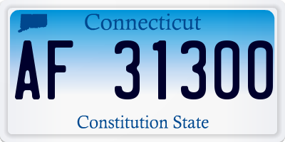 CT license plate AF31300