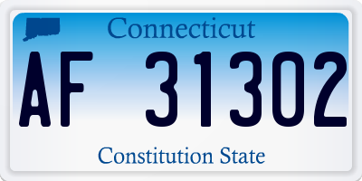 CT license plate AF31302